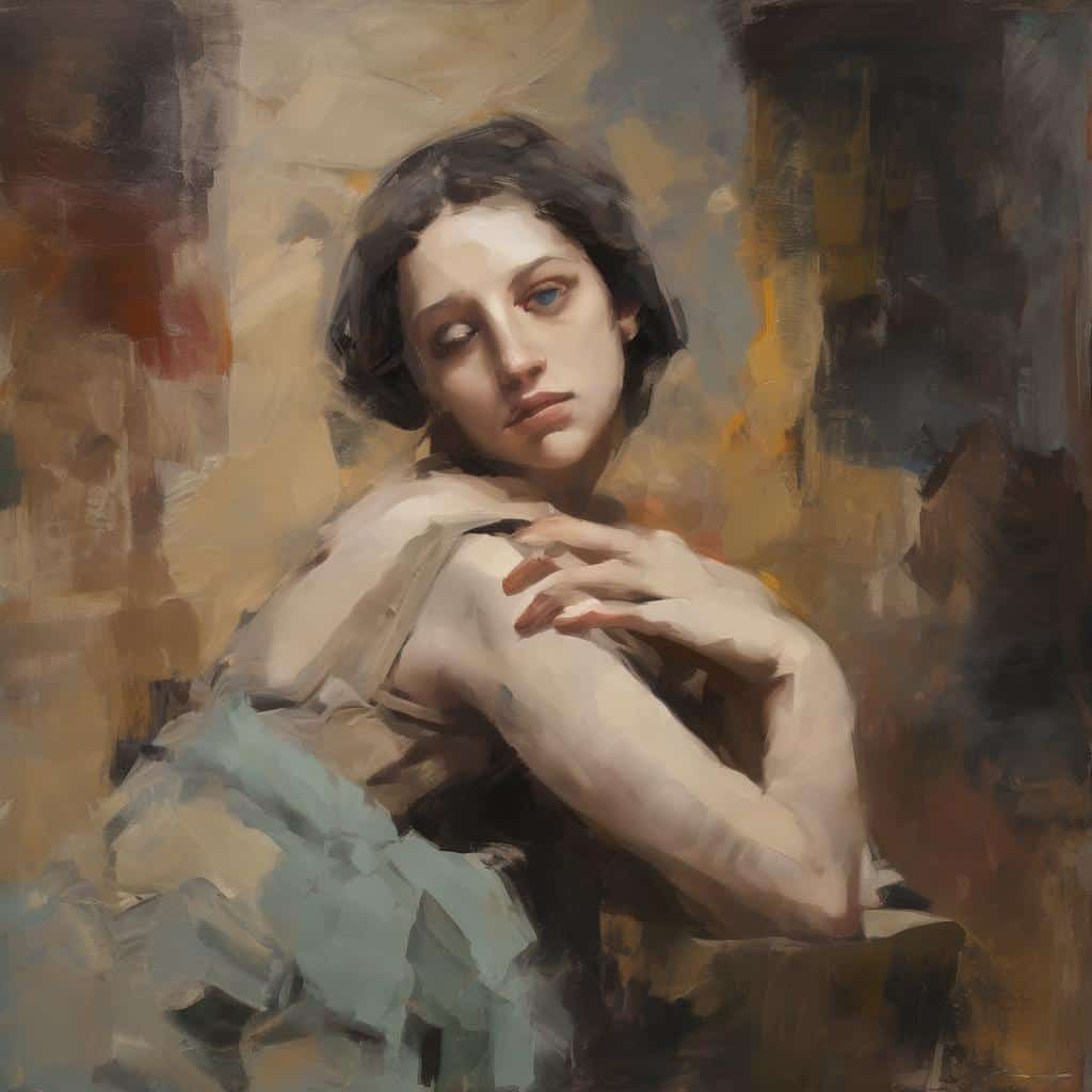 Νεαρή γυναίκα πορτρέτο, καλλιτέχνες που άλλαξαν την πορεία της τέχνης, ζωγραφική σε ρεαλιστικό στυλ.