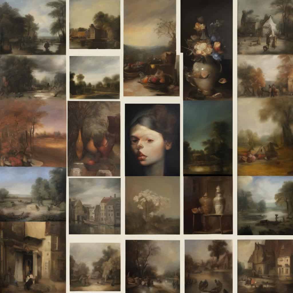 Παραδοσιακοί πίνακες από καλλιτέχνες που άλλαξαν την πορεία της τέχνης, με έμφαση στη δημιουργική εξέλιξη.